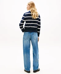 Tommy Hilfiger Women's Monogram Script Striped Cardigan