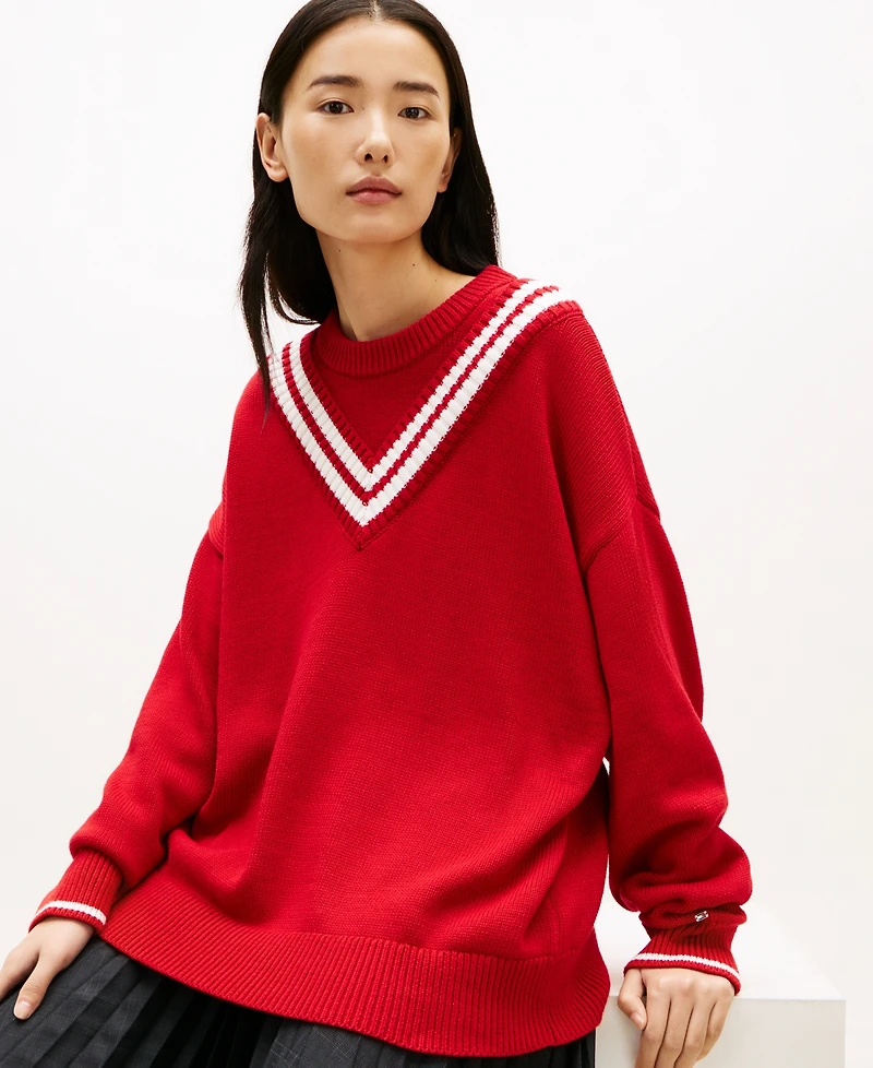 Tommy Hilfiger Women's Varsity Cricket Crewneck Sweater