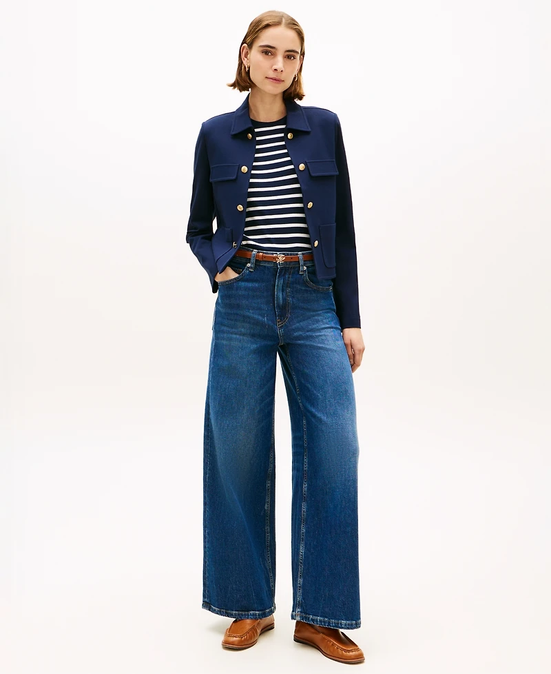 Tommy Hilfiger Women's Ponte Novelty Band Collar Jacket