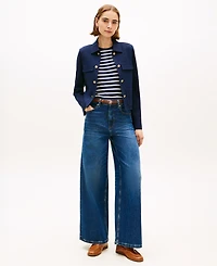 Tommy Hilfiger Women's Ponte Novelty Band Collar Jacket