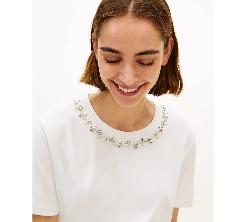Tommy Hilfiger Women's Ribbed Bling T-Shirt
