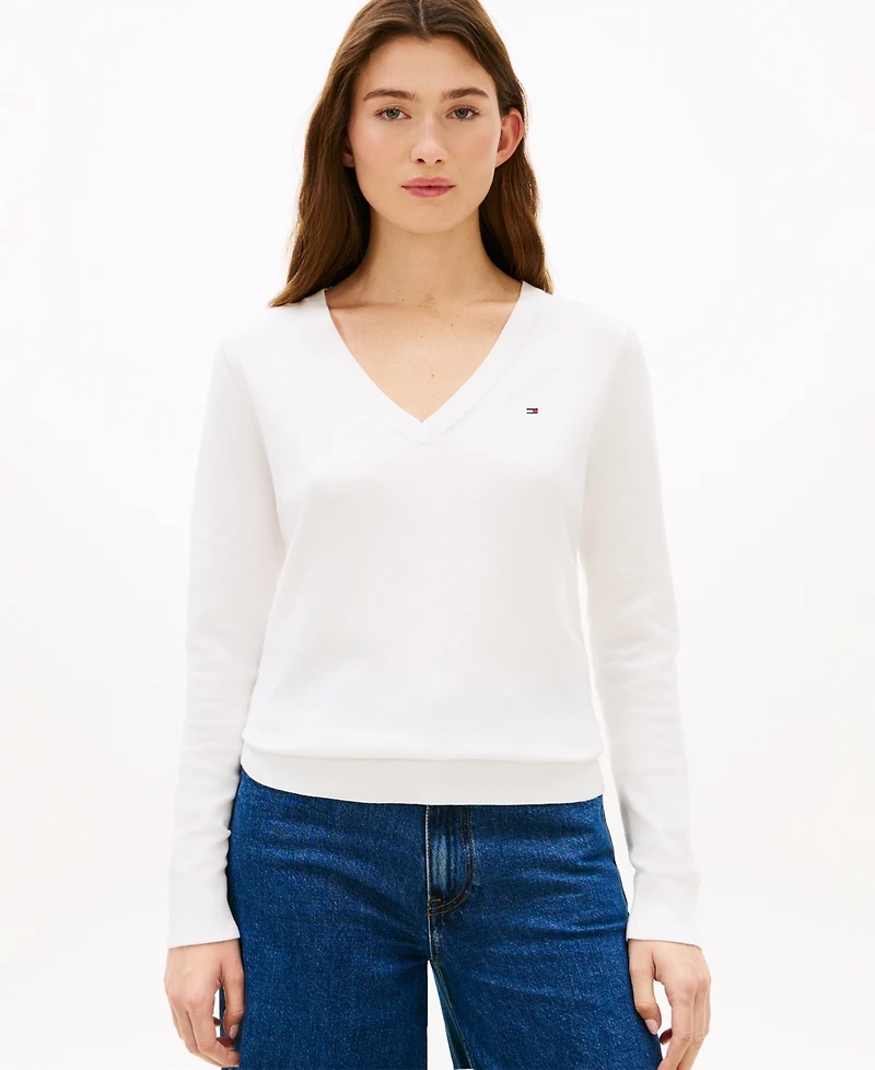 Tommy Hilfiger Women's V-Neck Knit Sweater