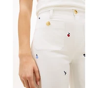 Tommy Hilfiger Women's Patch Pocket Printed Chinos Pants