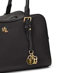 Lauren Ralph Leather Large Marcy Zip Satchel Bag