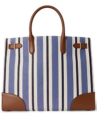 Lauren Ralph Striped Canvas Extra-Large Devyn Tote Bag