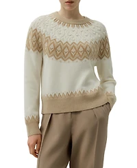 Lilysilk Women's Wool-Cashmere Fair Isle Sweater