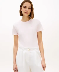 Tommy Hilfiger Women's Rib Crewneck Short-Sleeve Slim T-Shirt