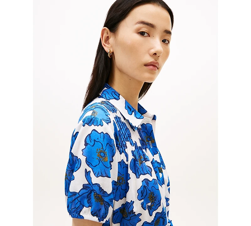 Tommy Hilfiger Women's Pin Tuck Cambric Collared Dress