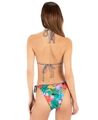 Hurley Womens Pacific Night Tie Tri Bikini Top Cheeky Bottoms