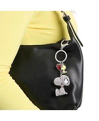 Peanuts Snoopy Crystal Keychain with Woodstock Charm