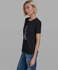 Karl Lagerfeld Paris Women's Crewneck Eiffel Tower T-Shirt