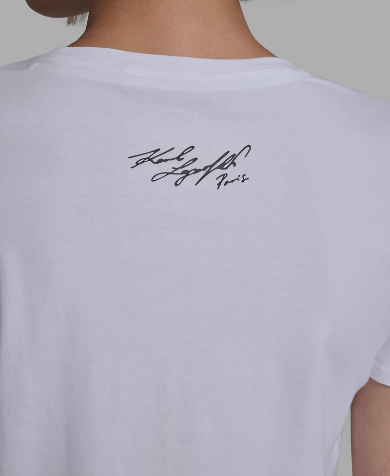 Karl Lagerfeld Paris Women's Crewneck Eiffel Tower T-Shirt