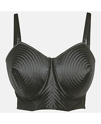 Pre-Owned Jean Paul Gaultier Women's X Lotta Volkova Black Satin Bra Top