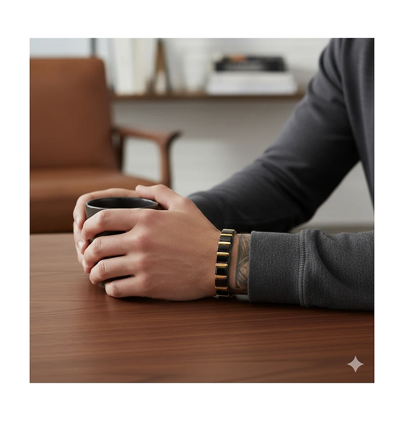 Matte & Polished Magnetic Link Tungsten Bracelet