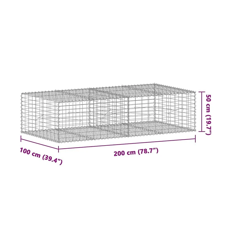 vidaXL Gabion Basket Silver Galvanized Iron Large Heavy Weight Capacity