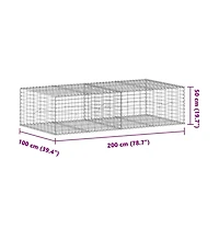 vidaXL Gabion Basket Silver Galvanized Iron Large Heavy Weight Capacity
