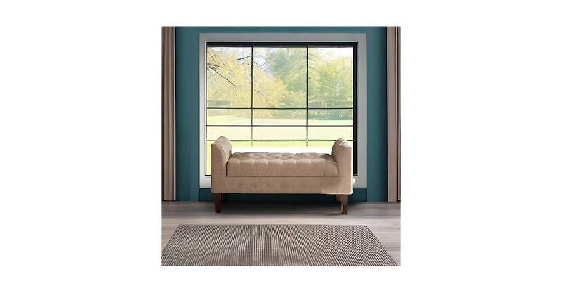 Kings Brand Furniture Marceille Upholstered Storage Bench Ottoman