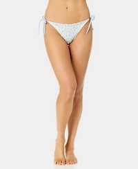 California Waves Women's Ditsy Reversible-Tie Side Swim Bottoms