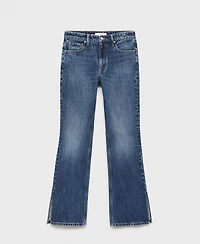 Mango Women's Slit Straight-Leg Jeans
