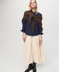 Mango Women's Flap Pockets Denim Shirt