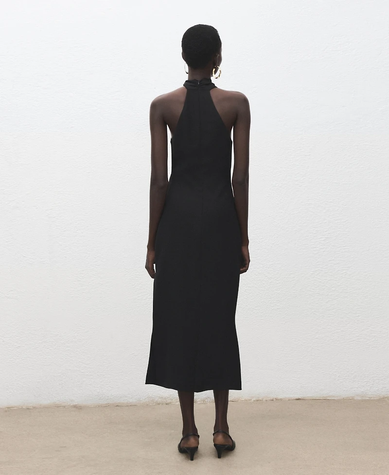 Mango Women's Metal Embellishment Halter-Neck Dress