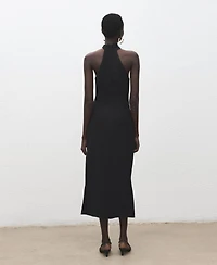 Mango Women's Metal Embellishment Halter-Neck Dress