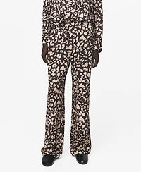 Mango Women's Elastic Waist Printed Pants