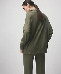 Mango Women's Maternity Gathered Perkins-Neck Sweater