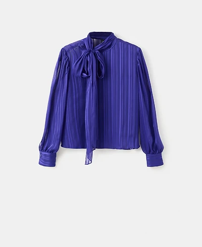 Mango Women's Scarf Striped Blouse