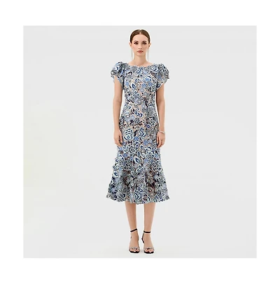 Bariano Women's Peri Flutter Sleeve Midi Dresses