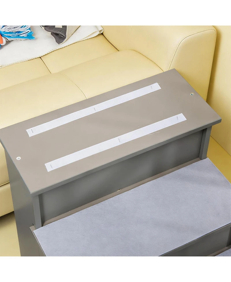Aostirmotor Small Dog Steps Pet Stairs for Bed and Sofa in Grey
