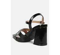 London Rag Womens Baxter Criss Cross Block Sandals