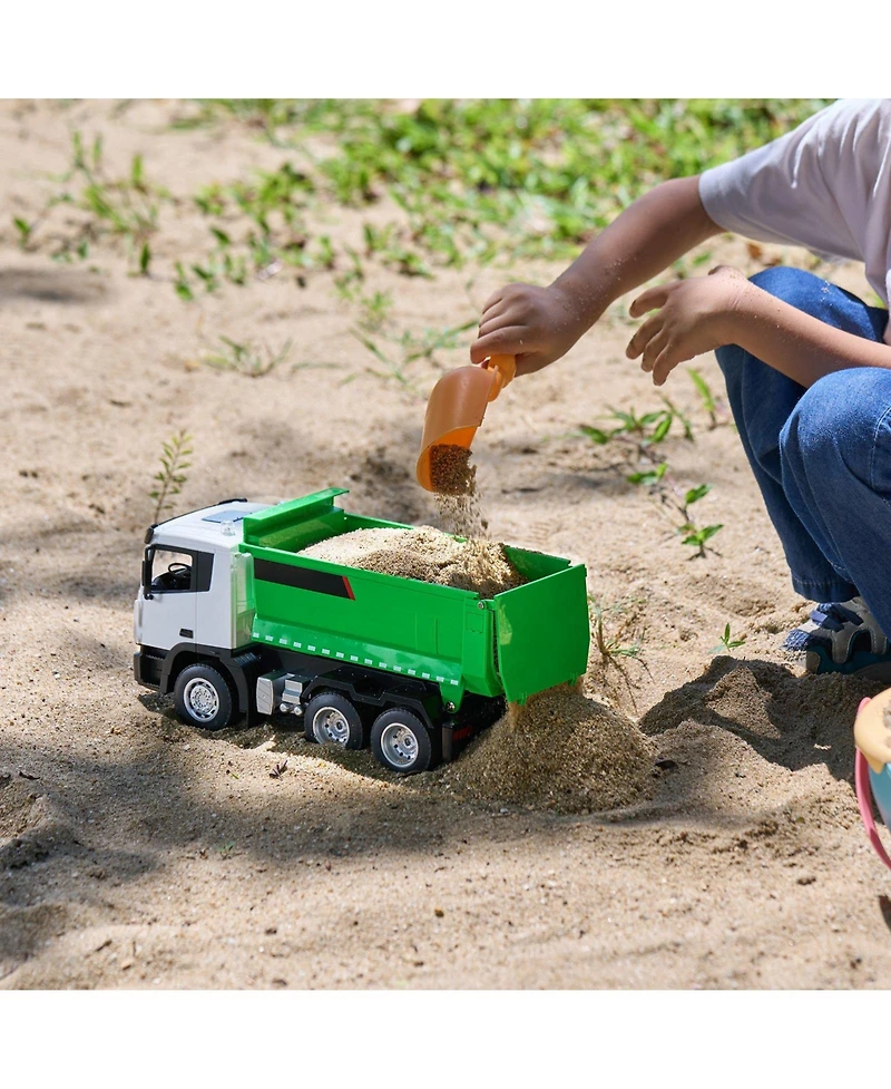 Slickblue Rc Dump Truck Toy, 9-Channel 1:18 Scale, Remote Control Dump Truck Rc Construction Vehicle Truck Toy