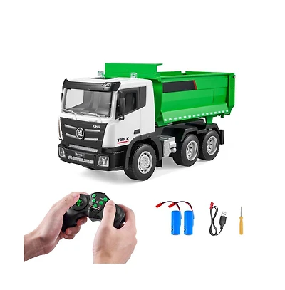 Slickblue Rc Dump Truck Toy, 9-Channel 1:18 Scale, Remote Control Dump Truck Rc Construction Vehicle Truck Toy