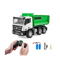 Slickblue Rc Dump Truck Toy, 9-Channel 1:18 Scale, Remote Control Dump Truck Rc Construction Vehicle Truck Toy