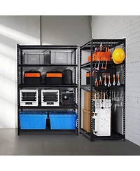 Mecale 5-Tier Storage Shelves, 3000-Lb Capacity, 24"D x 48"W x 72"H, Adjustable Heavy-Duty Utility Rack, Black