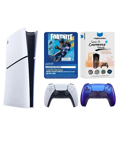 Sony PlayStation 5 Disc Fortnite Flowering Chaos Bundle with Extra Controller and MightySkins Code
