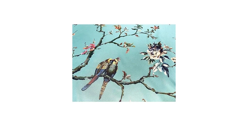 Slickblue 72-Inch Teal Blue Green Floral Tree Bird Shower Curtain