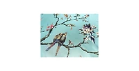 Slickblue 72-Inch Teal Blue Green Floral Tree Bird Shower Curtain