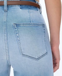 Bayeas Women's Bella High Rise Wide Leg Raw-Hem Jeans