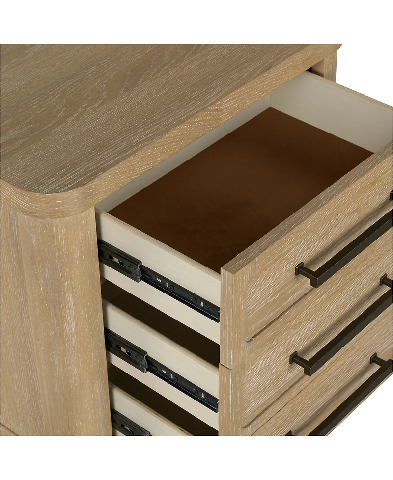 Furniture Marcel 28" Wood 3-Drawer Nightstand