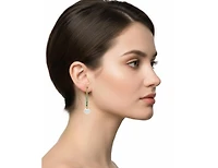 Rivka Friedman Green Gradient Line Drop Earring with Pearl Detail
