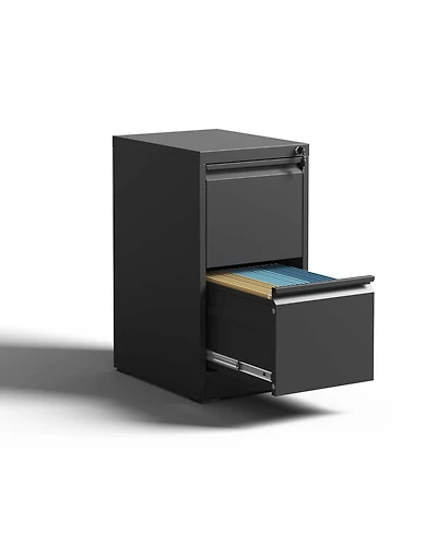 Boyel Living 2 Drawer Metal Vertical File Cabinet with Lock Office Home Steel Vertical File Cabinet for A4 Legal/Letter Size
