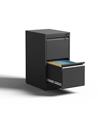 Boyel Living 2 Drawer Metal Vertical File Cabinet with Lock Office Home Steel Vertical File Cabinet for A4 Legal/Letter Size
