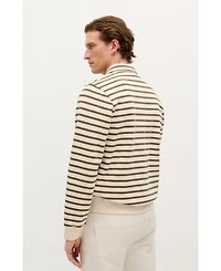Scalpers Men's Stripes Zipper Sweater
