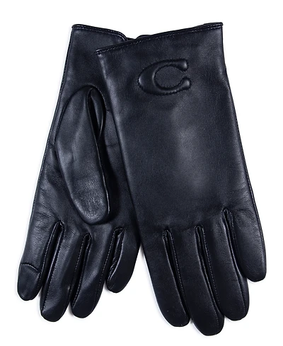 Coach Women's Tabby C Leather Gloves