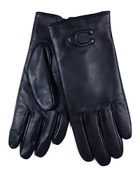 Coach Women's Tabby C Leather Gloves