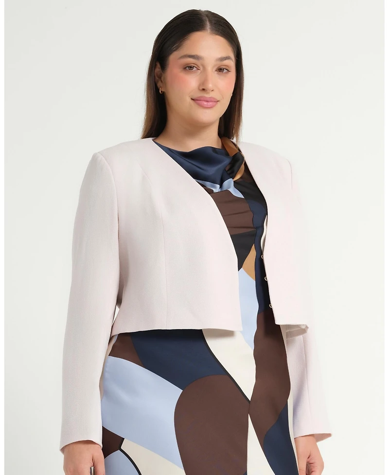 Estelle Plus Size Billie Cropped V-neck Jacket