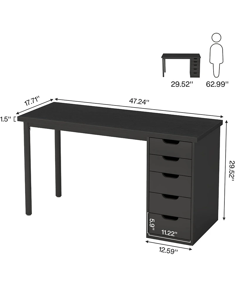 Tribesigns Modern Computer Desk, Simple Style, 47 Inches Pc Desk