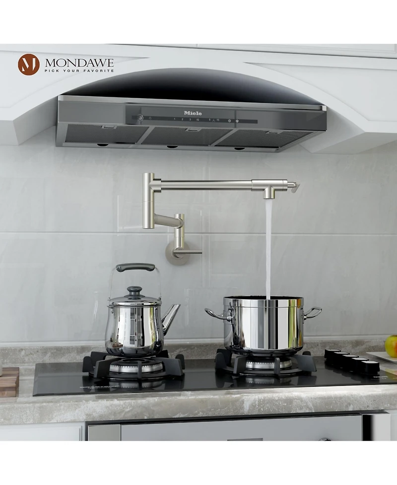 Boyel Living Faucet, Retro Single Hole Two Handles Wall Mount Kitchen Faucet